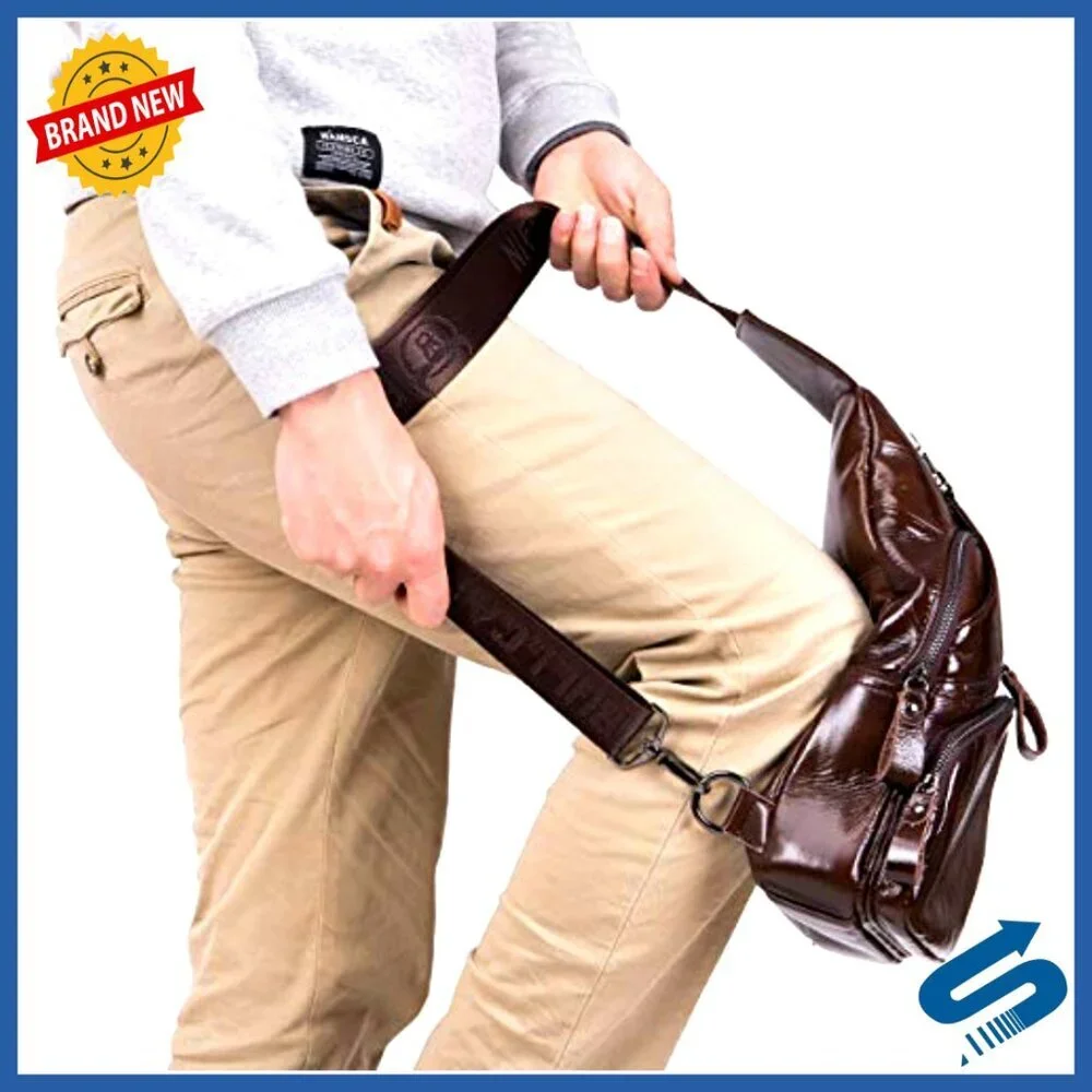 Genuine Leather Sling Bag Crossbody Shoulder Bag Travel Daypack